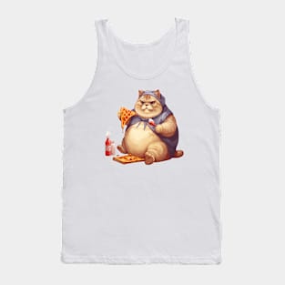 CAT WITH PIZZA Tank Top